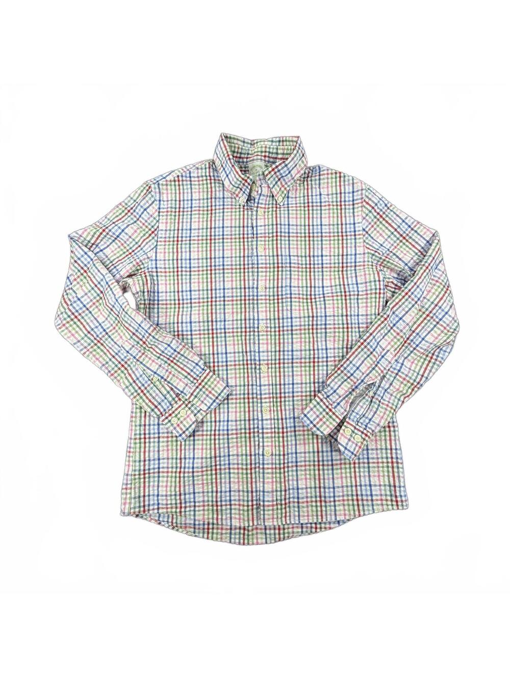 Men's Brooks Brothers Milano Fit Plaid Cotton Button Down Shirt Size M